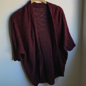 FOREVER21 BURGUNDY AND BLACK CARDIGAN
